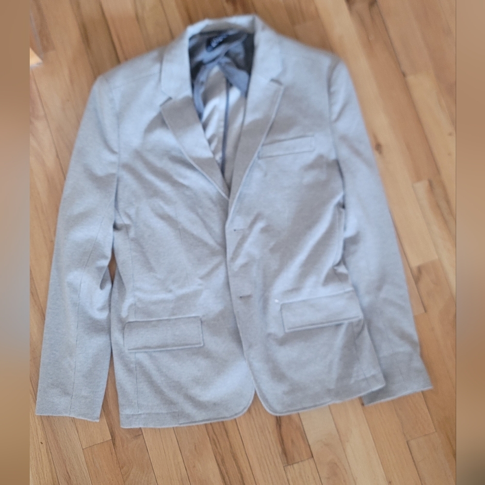 JACHS Light Grey Stretch Poly Rayon Blazer